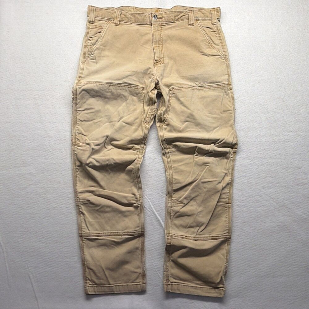 Carhartt Relaxed Fit Double Knee Work Pants Mens 38x30 Tan Carpenter Workwear